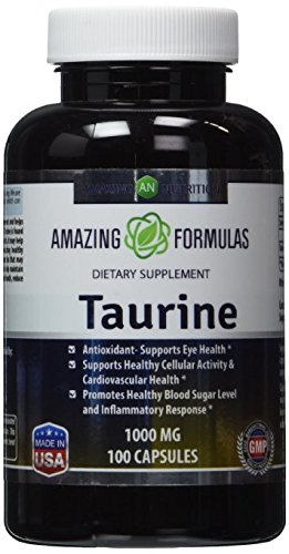 Del aminoácido Taurina 1000 Mg 100 cápsulas - grado farmacéutico - antioxidante de increíble nutrición