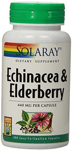 Solaray equinácea y cápsulas de la baya del saúco, 440 mg, cuenta 100