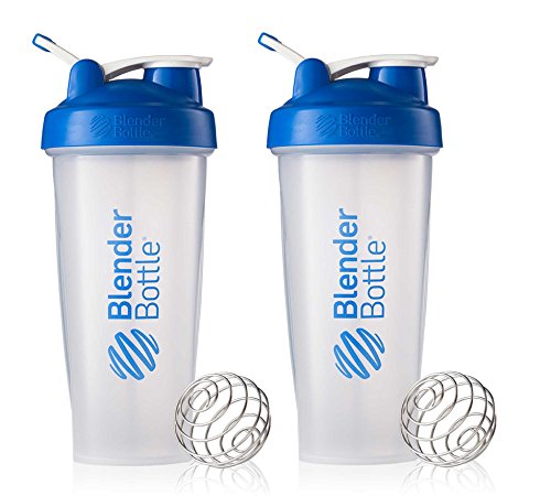 BlenderBottle clásico bucle superior Shaker Cup, 28 onzas azul/claro, 2-Pack
