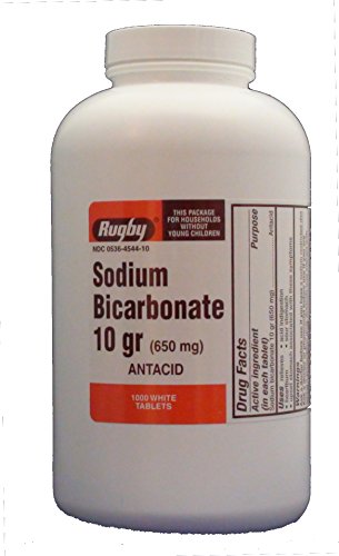 Rugby bicarbonato de sodio 10 granos comprimidos aliviar la acidez estomacal, antiácido - 1000 ea