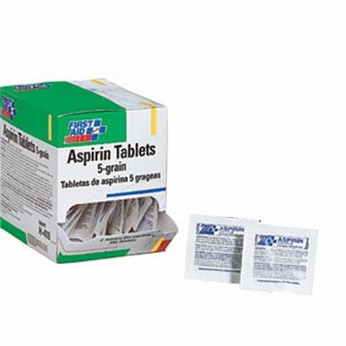 Aspirina tabletas (50 paquetes de 2 pastillas)