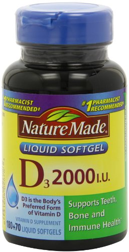 Naturaleza, vitamina D3 2.000 U.I. cápsulas líquido, 250-Conde