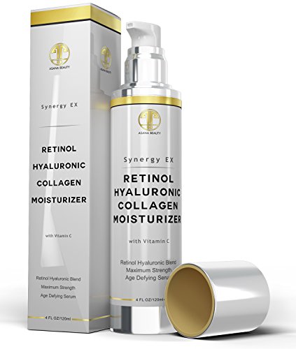 Retinol, ácido hialurónico, colágeno, vitamina C, Anti-Aging, Anti-Wrinkle enorme crema 4.0 - cara, noche reafirmante crema hidratante, limpiador para la piel sensible de los hombres, las mujeres