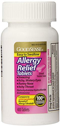 Alivio de GoodSense alergia, antihistamínico difenhidramina HCL, 25 mg, la cuenta 400
