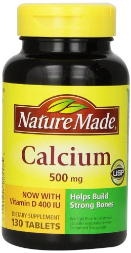 Naturaleza hecha de calcio 500 Mg y vitamina D tabletas, tabletas, 130-Conde