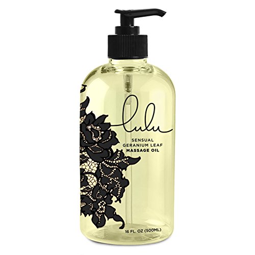 Aceite de masaje Sensual de Lulu 16oz. Para masajear el cuerpo, perfumado con aceites de almendra dulce y esenciales