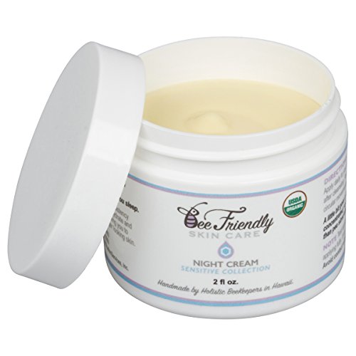 USDA certificado orgánico Night Cream colección BeeFriendly sensible, Anti arrugas, Anti envejecimiento, profundo hidratante y humectante noche tiempo ojo, cara, cuello y escote crema para hombres y mujeres