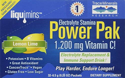 Trace minerales investigación electrolito aguante Power Pak, 1200mg Vitamina C paquetes, ea limón cal 32