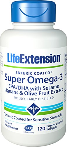 Vida extensión Super Omega-3 EPA/DHA con extracto de oliva y de semillas de sésamo, 120 cápsulas