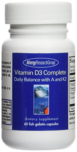 Saldo diario completo de vitamina D3 con un y K2, cápsulas de gelatina de 60 pescado