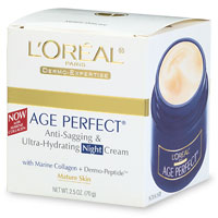 Loreal Age Perfect Flacidez anti y Ultra Hidratante Crema de noche para pieles maduras - 2.5 Oz, 6 Pack