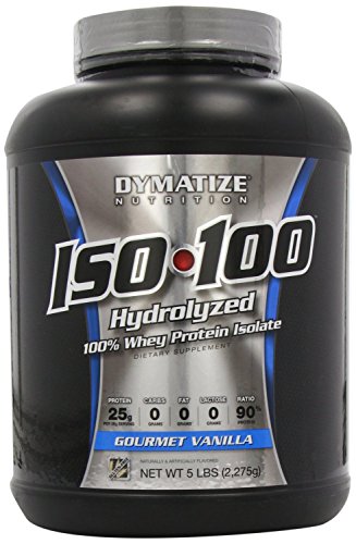 Aislar de proteína de suero 100% hidrolizada Dymatize ISO-100 - vainilla Gourmet - 5 lb