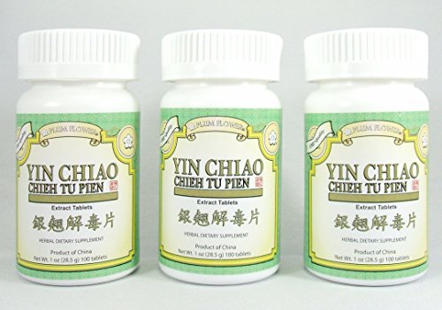 Pack 3! Yin Chiao Chieh Tu Pien, extracto de tabletas de 3 x 100 Tabs / Yin Qiao Jie Du Pian