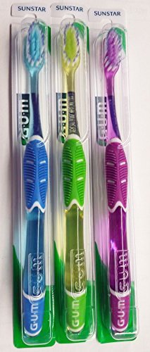 GOMA técnica profunda limpia cepillo de dientes - 525 compacto suave, los colores pueden variar (paquete de 3)