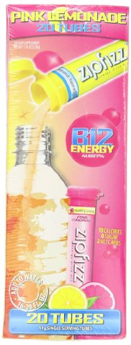 Zipfizz mezcla de bebida de energía saludable, limonada rosa, paquete de 20