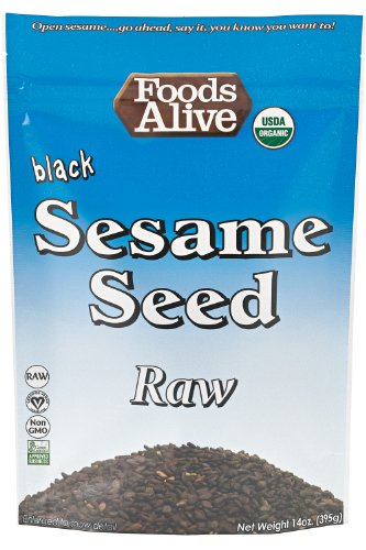 Alimentos vivos Sesamo negro semillas, bolsas de 14 onzas (paquete de 3)
