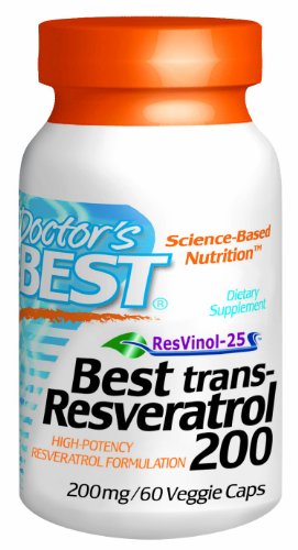 Mejor mejor Trans-resveratrol del doctor 200 con Resvinol-25 (200 mg), 60-Conde