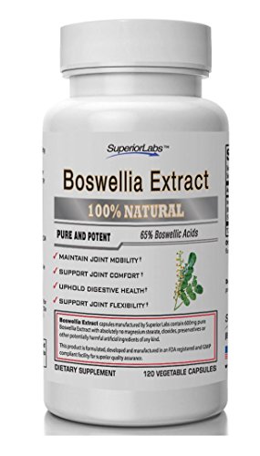 Extracto de Boswellia #1 Laboratorios Superior - no sintética! -Los ácidos boswélicos 65%. 600mg, 120 Caps vegetales - Made in USA, 100% garantía de devolución de dinero