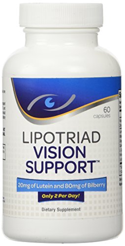Lipotriad visión apoyo 20 mg luteína y arándano - avanzada formulación de vitamina de ojo, antioxidantes y hierbas suplemento Mineral Natural betacaroteno, luteína, arándano, semilla de uva y adicional ingredientes demostrados que ayuda al soporte y prote