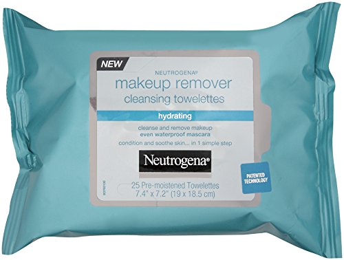 Neutrogena hidratante removedor de maquillaje limpieza toallitas, cuenta 25 (paquete de 3)