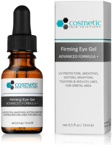 Mejor vitamina C Eye Gel de avanzada fórmula + 0,5 onzas/15 ml - de 5% vitamina C, 0.5% el ácido ferúlico, ácido hialurónico, aprieta, reduce las líneas, para el área orbital.
