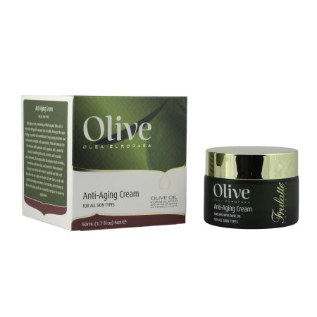 Crema anti-envejecimiento de oliva por  con aceite de oliva orgánico certificado para todos los tipos de piel. 1.7 fl. Onz.