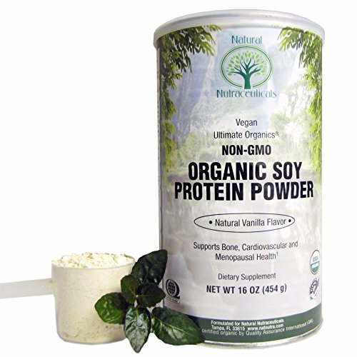 Nutra natural - QAI certificado no GMO soja Orgánica proteína en polvo - vainilla - espectro completo de aminoácidos - hecho en lo E.e.u.u. - vegano - vegetariano - libre de Gluten - Scoop incluido - 16 oz polvo