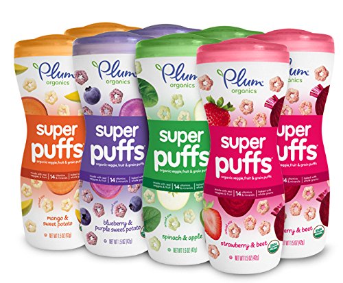 Soplos de Plum Organics Super paquete de variedad, 1,5 onzas (paquete de 8)