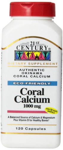 Cápsulas de 1000 Mg de calcio de Coral del siglo XXI, 120-Conde