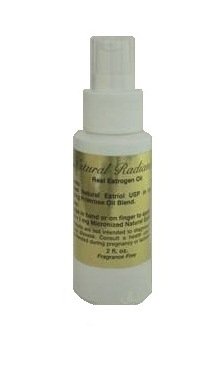 Estrógeno natural Radiance/Estriol mide botella de aceite de la bomba, libre de soya y sin perfume, 2 onzas