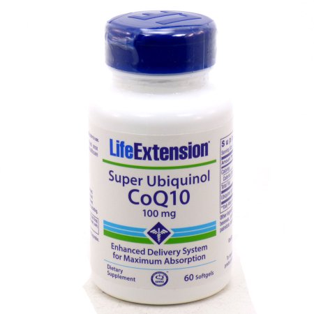 Súper ubiquinol CoQ10 100 mg por Life Extension - 60 Cápsulas Blandas
