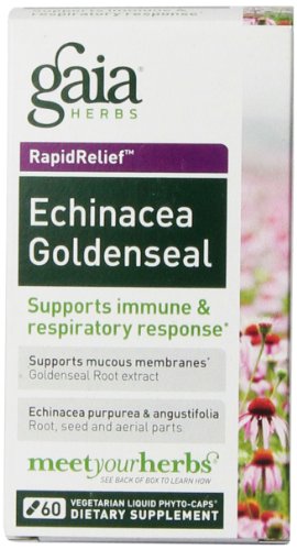 Gaia hierbas Echinacea Goldenseal líquido Fito-cápsulas, cuenta 60