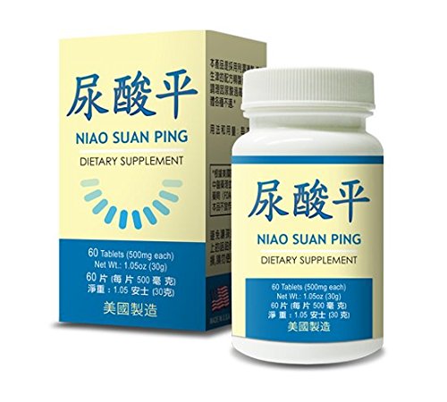 Niao Suan Ping hierbas suplemento ayuda a promover la saludable ácido úrico niveles 60 comprimidos 500mg/cada Made In USA