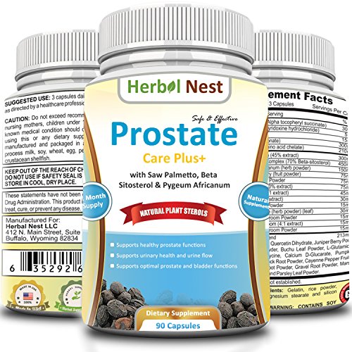 Próstata Care Plus + con Saw Palmetto, Beta-Sitosterol, Pygeum Africanum, cinc y 30 + otros ingredientes. Mezcla única de salud de la próstata fuerza clínica suplementos de fórmula para los hombres a soportar los síntomas de trastornos de la próstata como