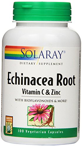 Cápsulas de Solaray Equinacea con vitamina C y Zinc, 850 mg, cuenta 100