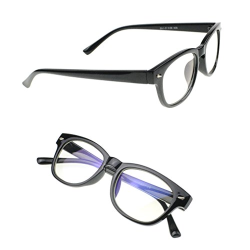 Marrywindix moda computadora Unisex gafas-Anti-reflectante, antideslumbrante, Mica Clara, protección Uv (clásico negro)