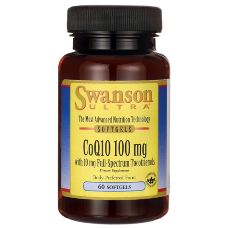 Swanson CoQ10 100 mg con 10 mg tocotrienoles 100 mg 60 Sgels