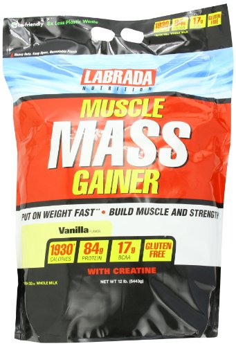 Labrada nutrición muscular masa Gainer, vainilla, 12 libras