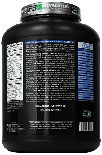 Hidrolizado de Dymatize ISO-100 aislado de proteína de suero 100% - Gourmet Chocolate 5 LBS