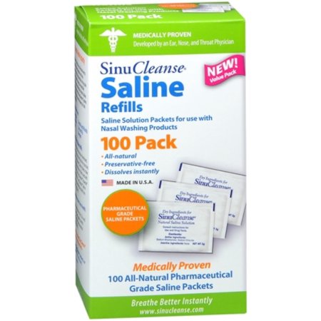 SinuCleanse Saline recargas 100 Cada (Pack de 3)