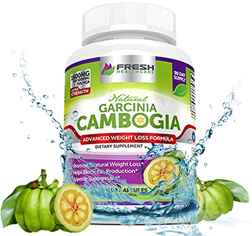 Salud 100% puro Garcinia Cambogia extracto ✿ 3 meses suministro fresco y 1600mg por porción ✿ Max HCA con potasio para rápida ✿ grasa pérdida y control de peso 180 cápsulas