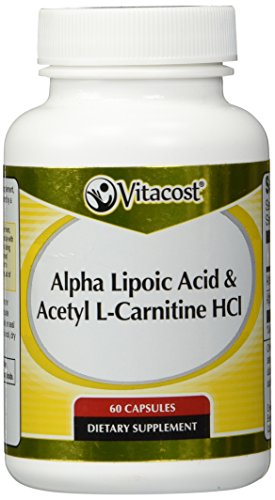 Vitacost alfa Lipoic ácido y acetil L-carnitina HCl--1.600 mg por porción - 60 cápsulas