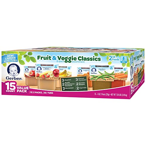 Gerber 2 alimentos frutas y verduras Value Pack (4 oz., 30 ct.)