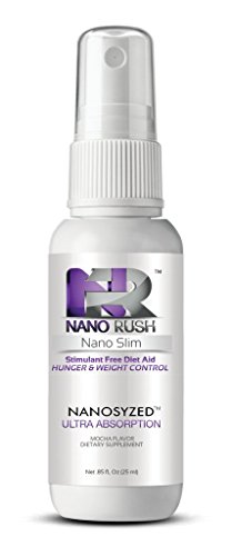 Rush de nano Nano estimulante Slim dieta libre ayuda hambre y Control de peso con nanotecnología 1 Oz Mocha sabor Spray abastecimiento de 30 dias