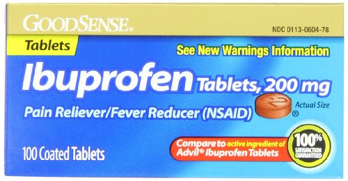 Reductor de fiebre, para aliviar el dolor GoodSense ibuprofeno tabletas cuenta (AINE), 200 mg, 100