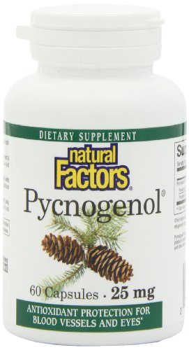 Factores naturales Pycnogenol pino corteza 25 mg cápsulas, 60-Conde