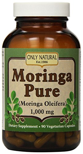 Únicamente Moringa Natural puro (paquete de 1) vegetariana - 1000 mg - 90 cápsulas