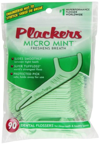 Plackers Micro menta, 90 Count (paquete de 6)
