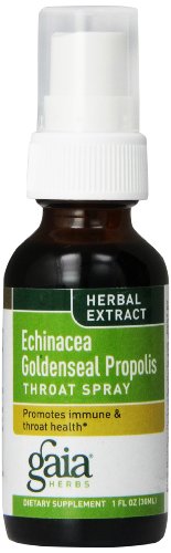 Gaia hierbas Echinacea Goldenseal propóleos Spray para la garganta, 1 onza (paquete de 2)