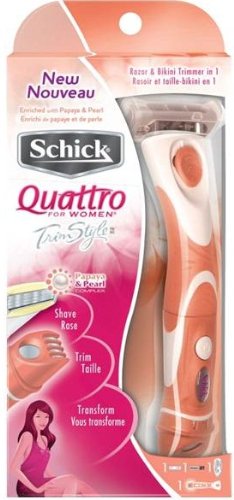Schick Quattro para mujeres afeitar Trimstyle & Bikini Trimmer (los colores pueden variar)